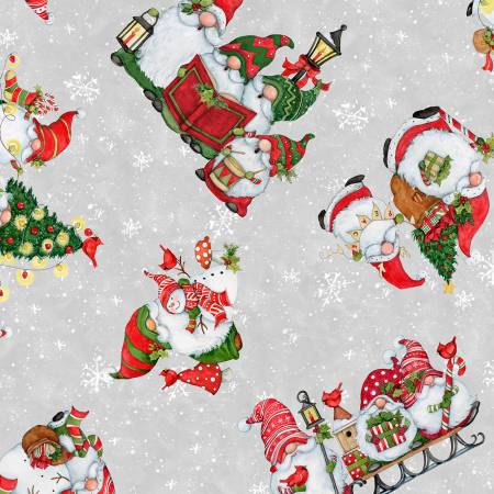 Christmas Fabric 2.5” Fabric Strips - Baby, It's Gnomes Outside