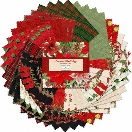 Christmas Fabric Squares - Tartan Holiday by Wilmington Prints I