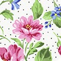 Pretty Sweet, Floral Fabric Strips, Pink, Blue, Yellow, White, 2.5 inch strips, 40 Strips Total, Debbie Beaves, Robert Kaufman, RU-968-40