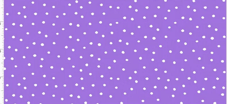 Lilac Dinky Dots, Loralie Desisgns, White Polka Dots, Yardage, 692436