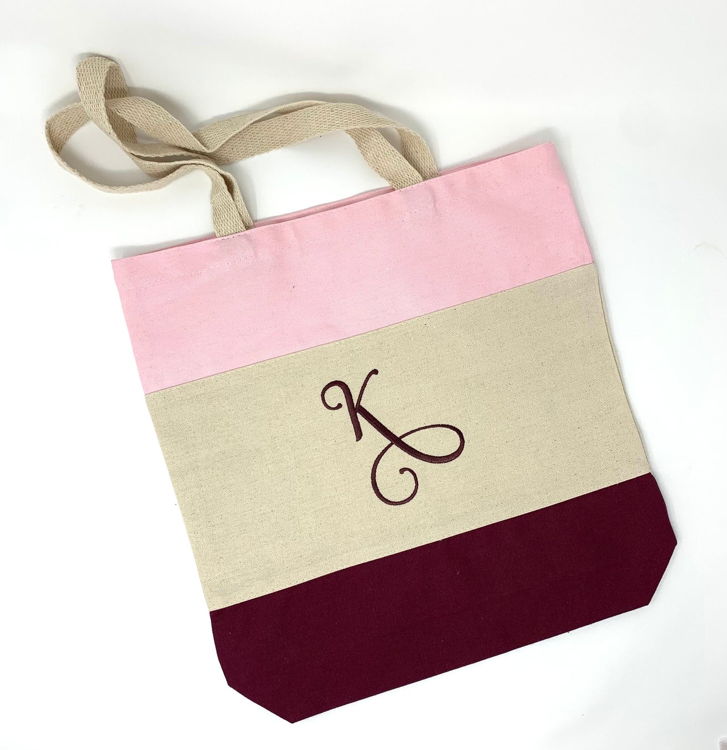 Tote Bag, Personalized, Canvas Tote, Beach Bag, Grocery Bag, Embroidered Initial