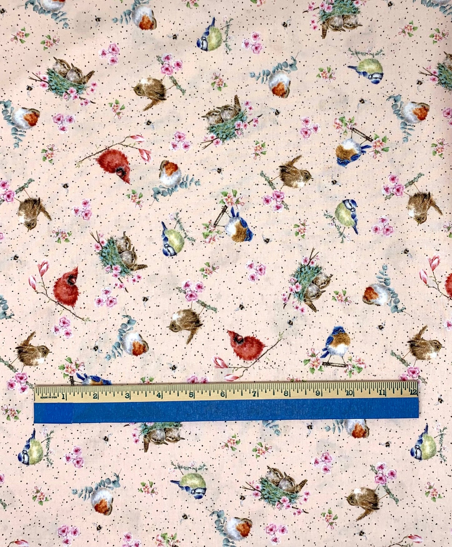 Pink Bird Fabric: Bramble Patch Maywood Studio Yardage