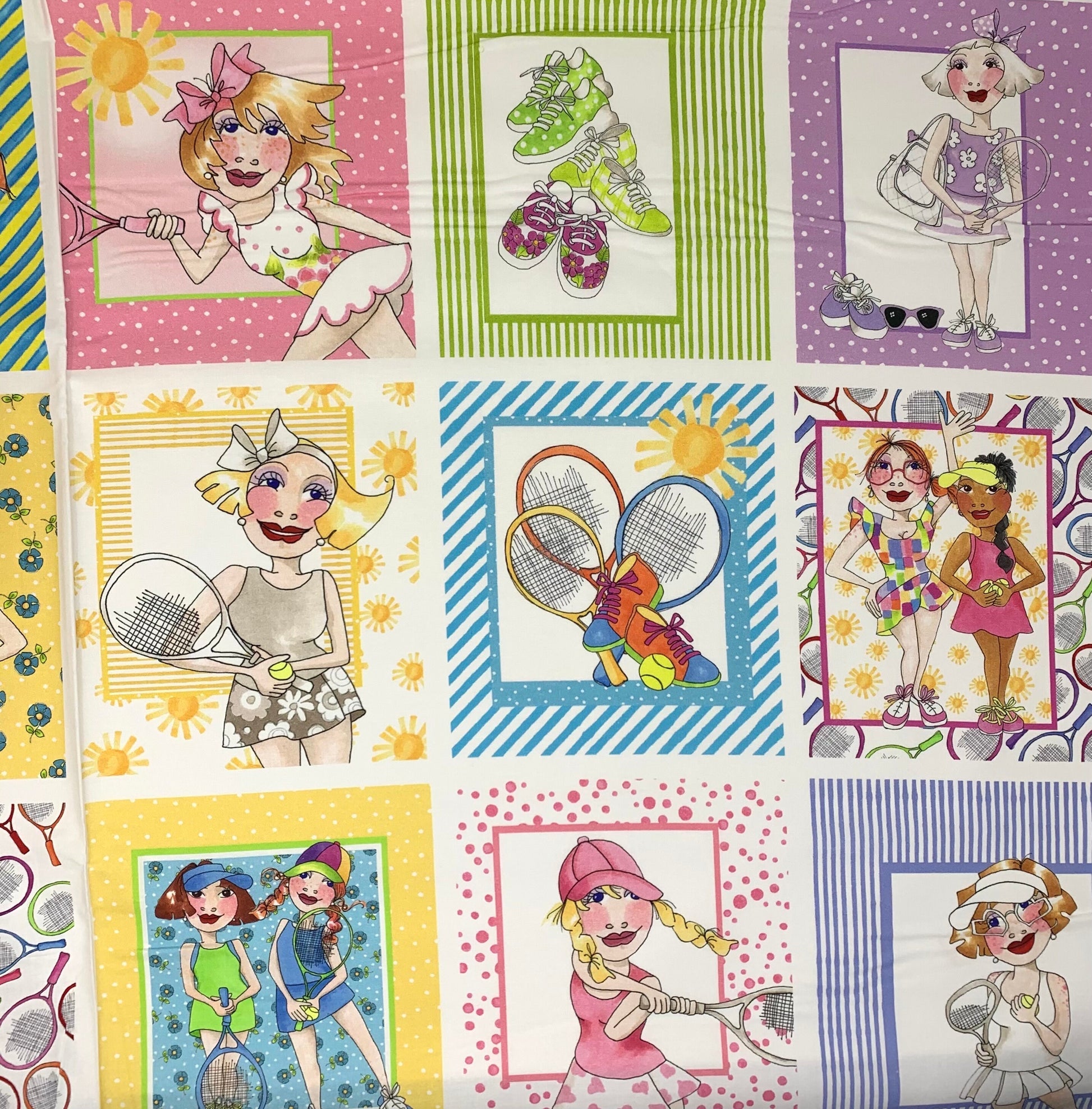 Tennis Love Fabric Panel, Loralei Designs, Yardage, 692508