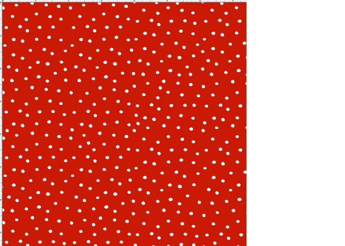 Red White Dinky Dots, Loralie Desisgns, White Polka Dots, Yardage, 691-816