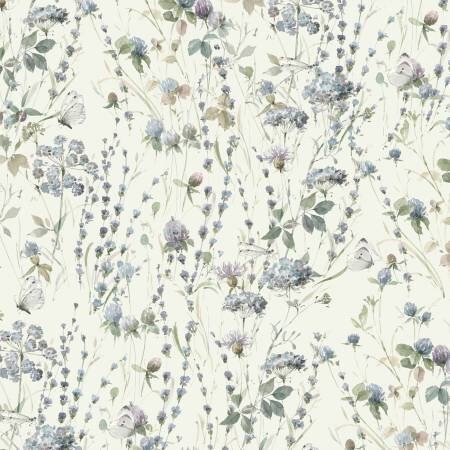 Floral Fabric Squares, Au Naturel, Charm Pack, Purple, Lavender, Green, Wilmington Prints, 5 inch squares, 42 squares