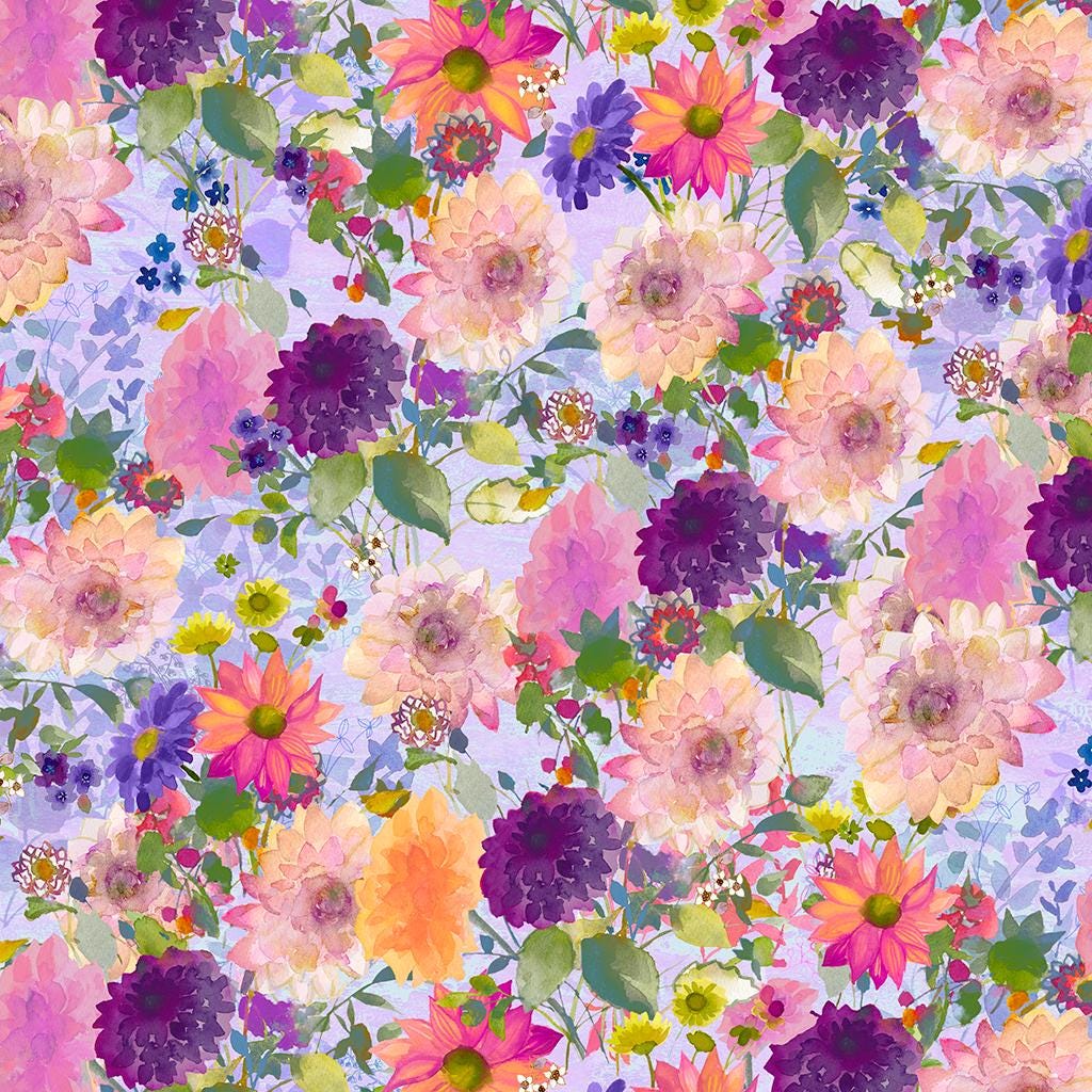 Floral Fabric Squares, 5 inch Stacker, Garden Fresh, Charm Pack, Clothworks, Sue Zipkin