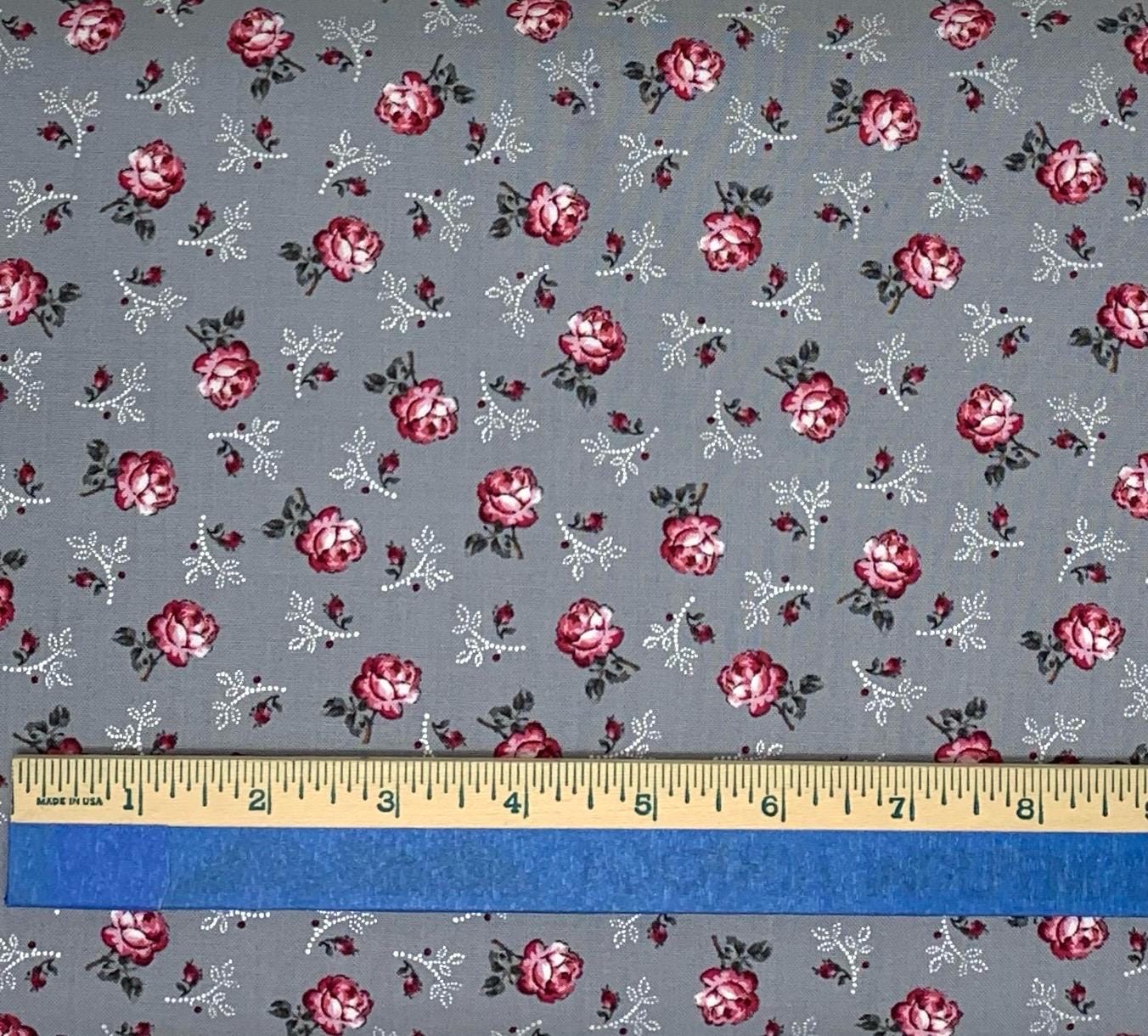 Grey Pink Yardage, Gray Teacups, Promise Me, Pearl Essence, Benartex