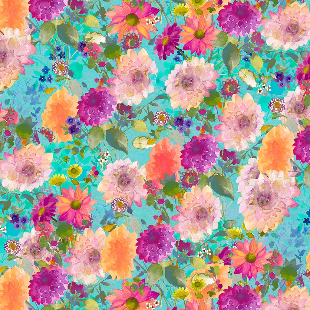 Floral Fabric Squares, 5 inch Stacker, Garden Fresh, Charm Pack, Clothworks, Sue Zipkin