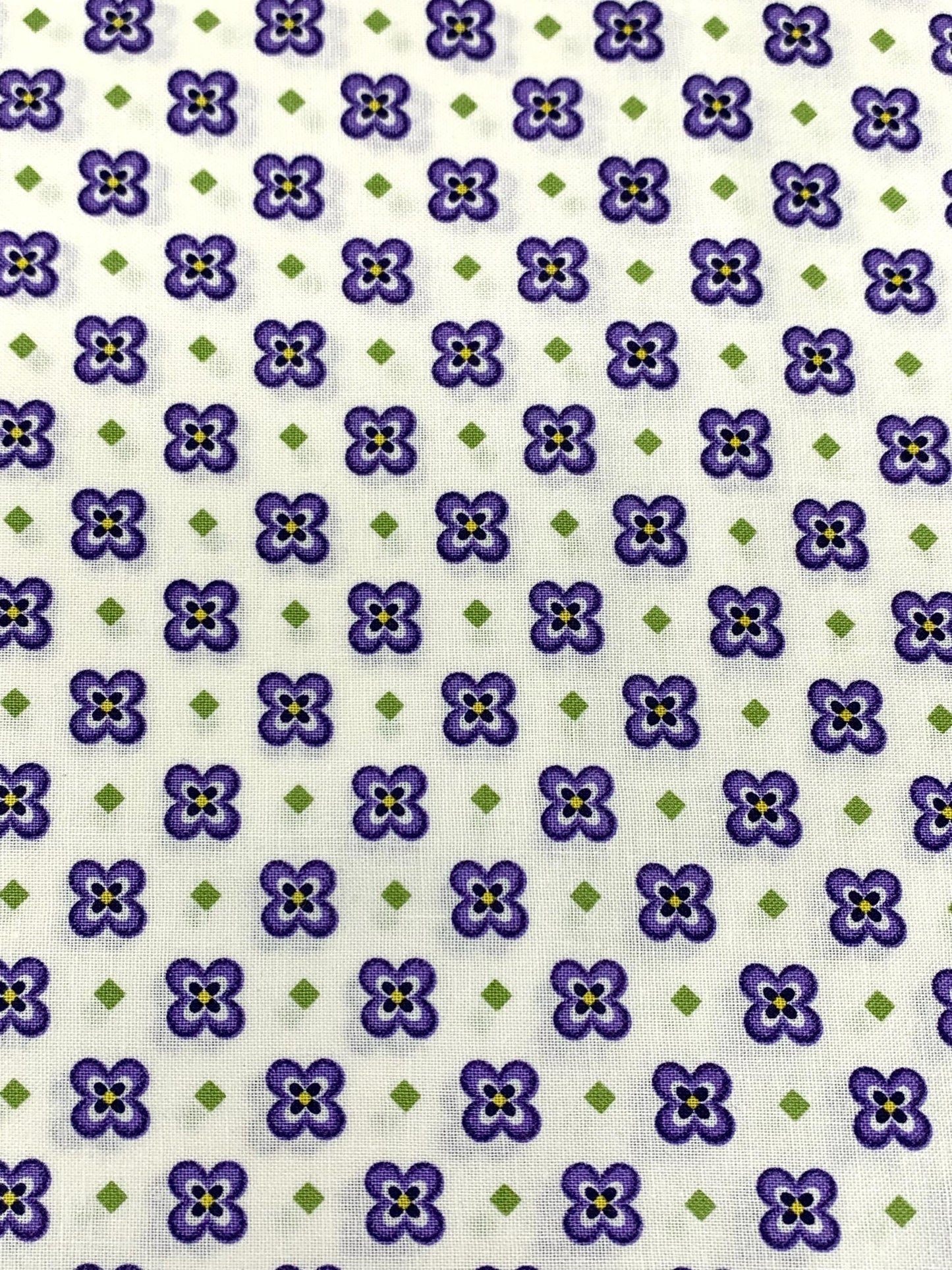 Natural White Purple Yardage, Elizabeth, Robert Kaufman, Cotton Fabric Yardage
