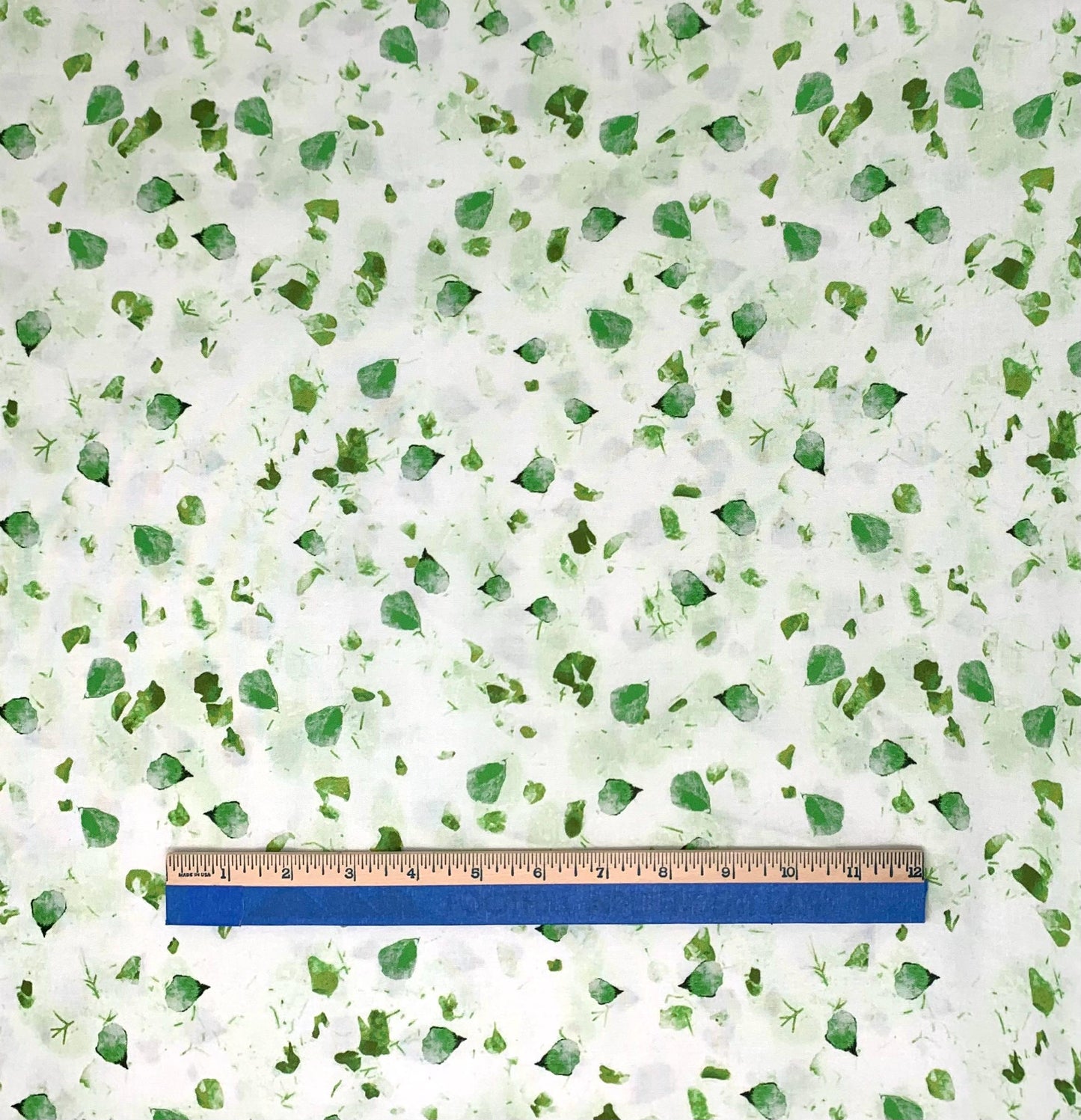 Green Petal Floral Yardage, Light Green Potpourri Petals, Benartex