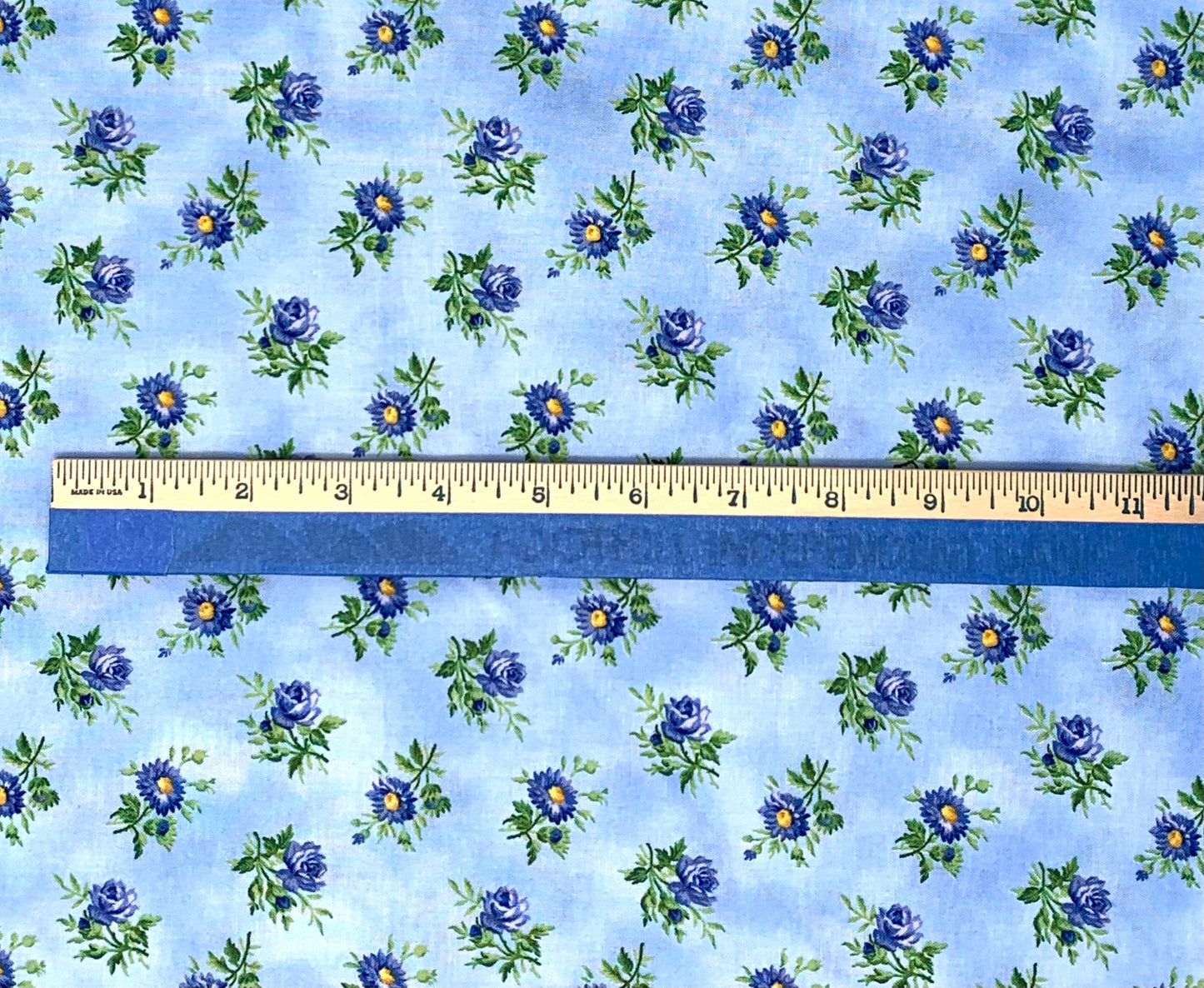 Blue Floral Fabric Yardage, Summer Breeze, Moda Prints