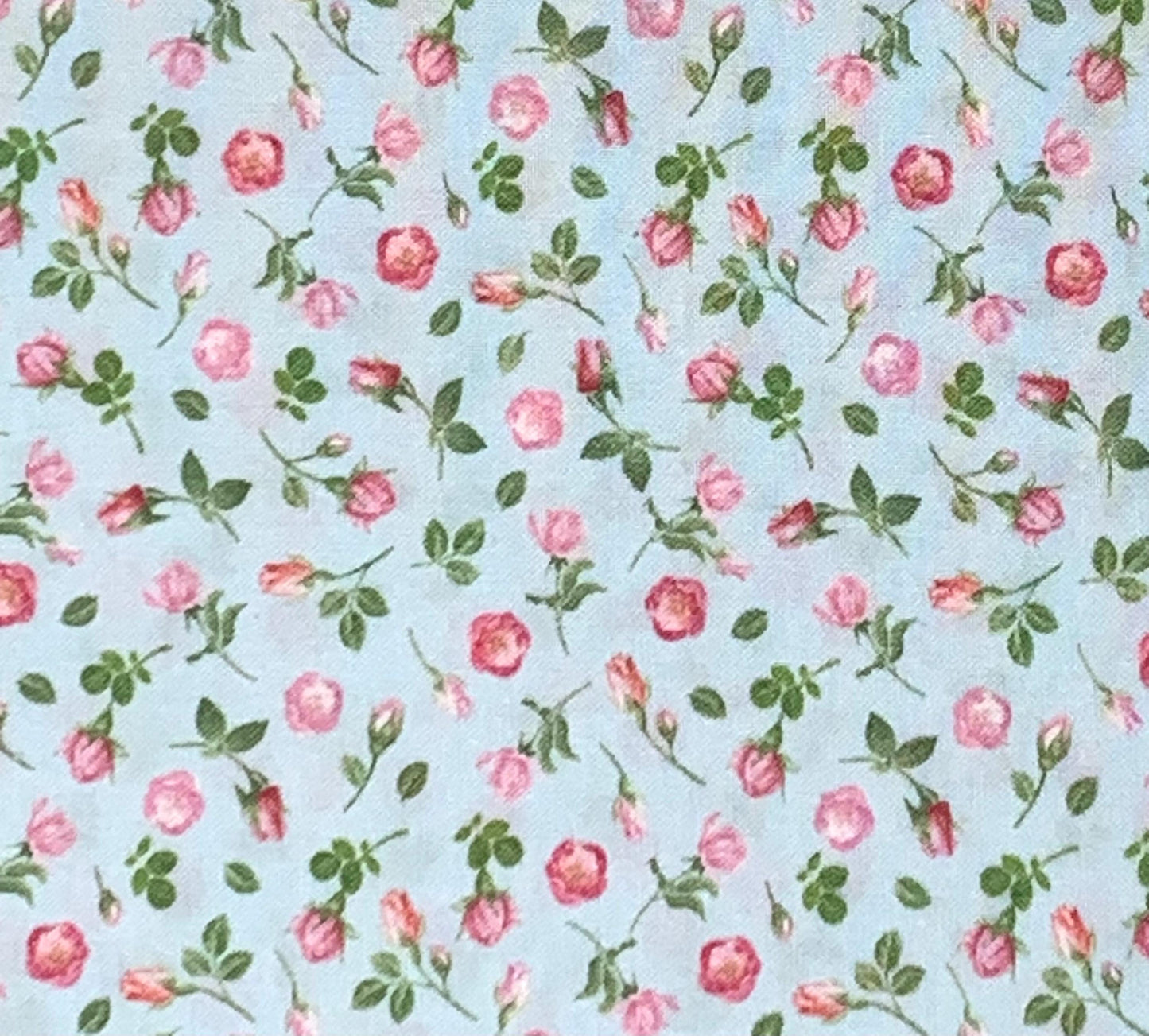 Blue Pink Floral yardage, Fleur, Small Blossoms, Pink, Flowers, Blooms, Blossoms, Timeless Treasres