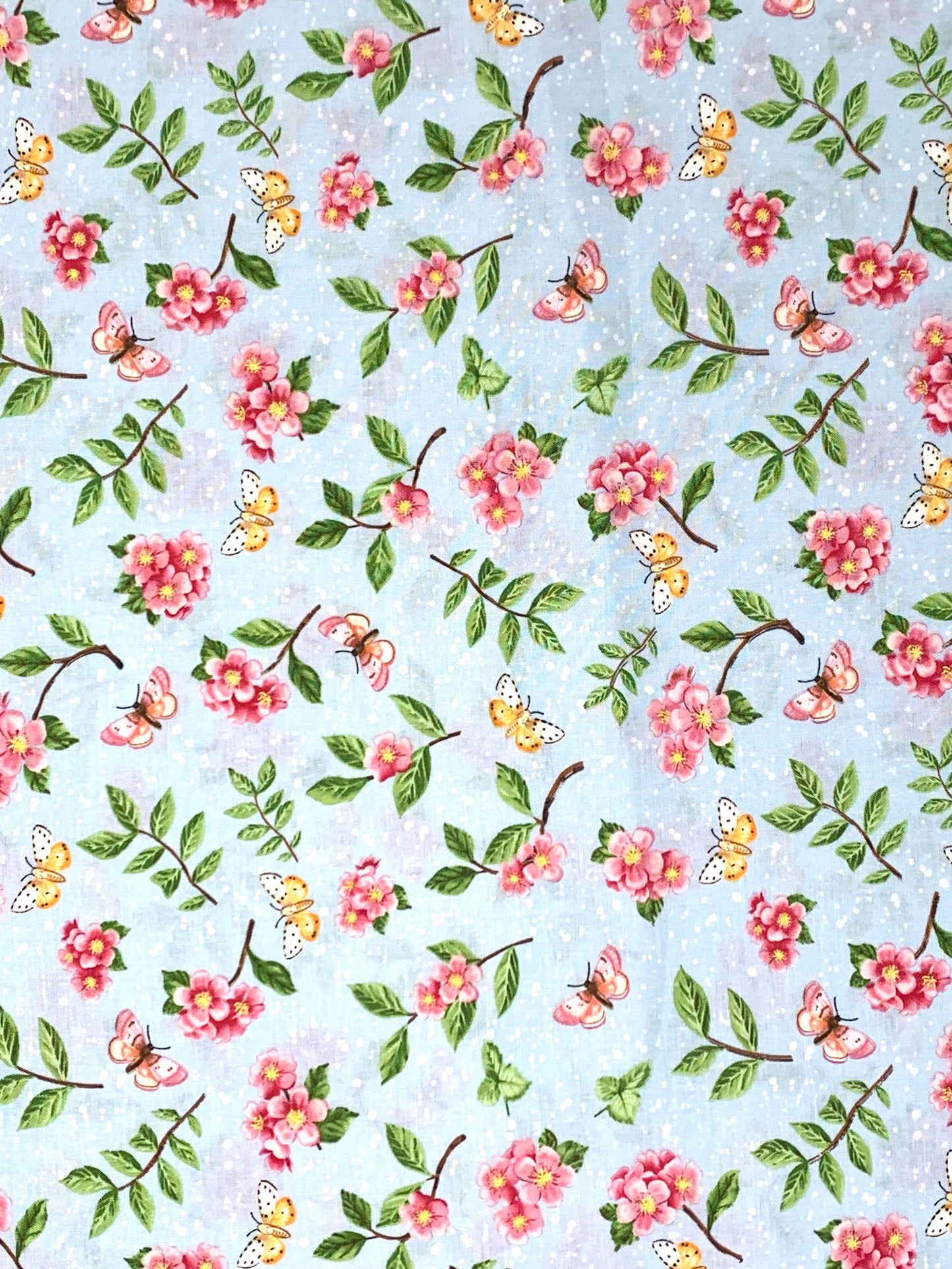 Butterflies and Flowers Light Blue yardage, Enchanted Forest, Jane Alison, Henry Glass Fabrics