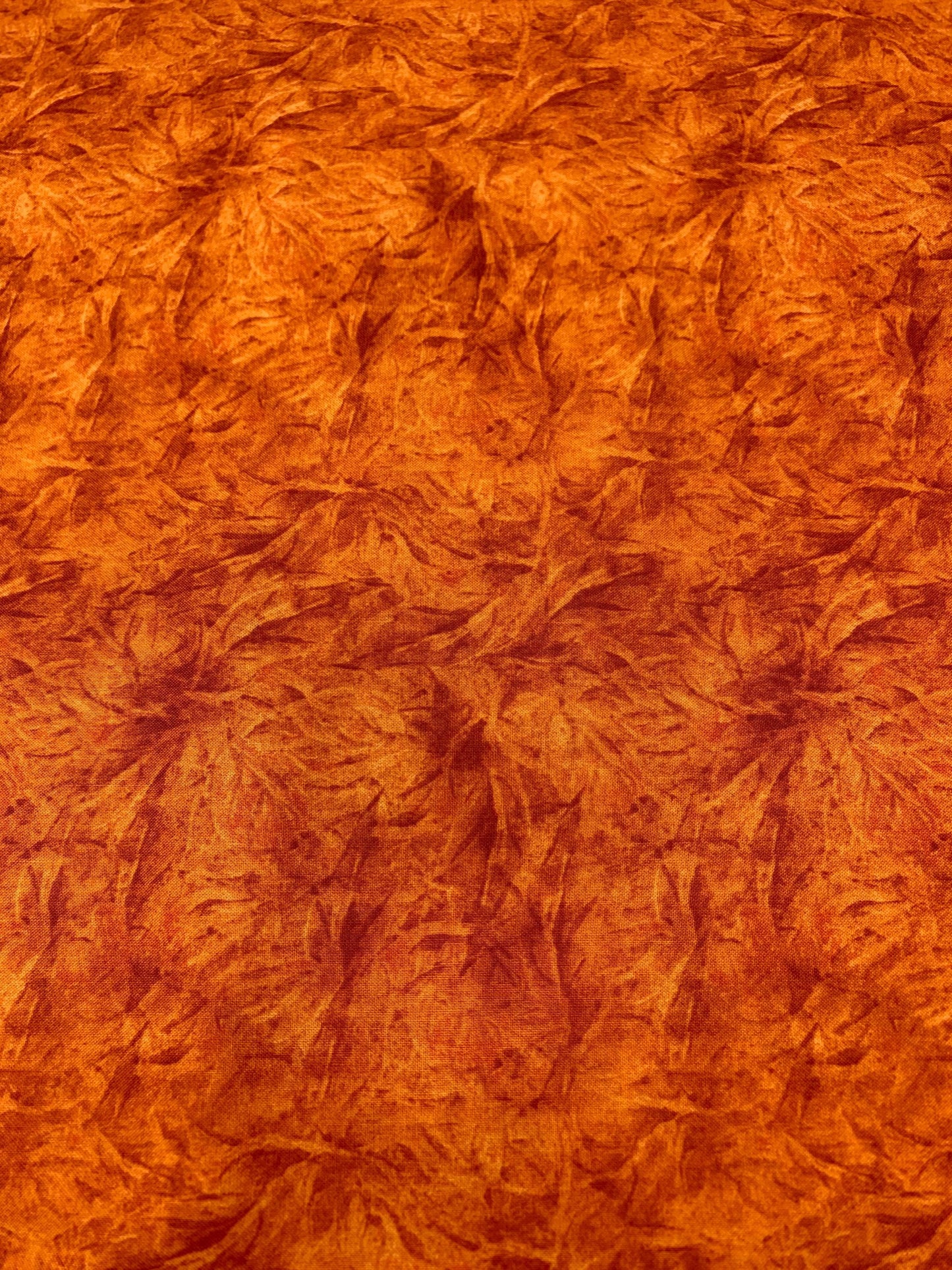 Orange Yardage, Garden Gate Roosters, Feather Texture-look, Wilmington Prints