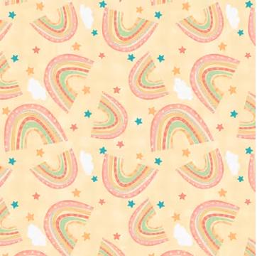 Fabric Squares, Rainbow Dreams, Charm Pack, Pink, Blue, Yellow, Wilmington Prints