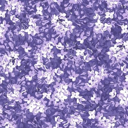 Purple Green Floral Fabric Strips, Jelly Roll, Lilac Lane, Purple, Green, Lavender, Flowers, 40 Strips Total, Quilt Fabric, Binding