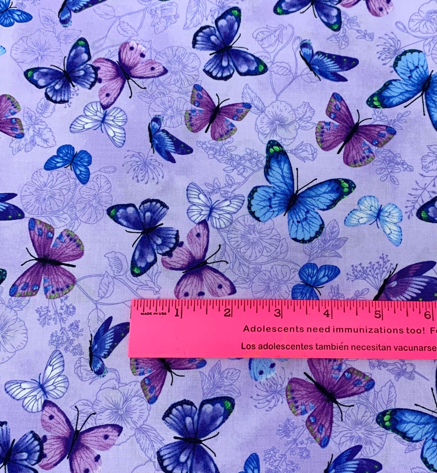 Butterfly yardage, Butterfly Dreams, Purple, Blue, Lavender, Timeless Treasures