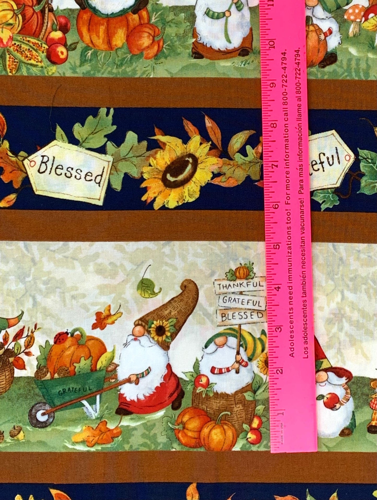 Gnome Repeating Stripe, Gnome-Kin Patch, Fall yardage, Susan Winget, Wilmington Prints