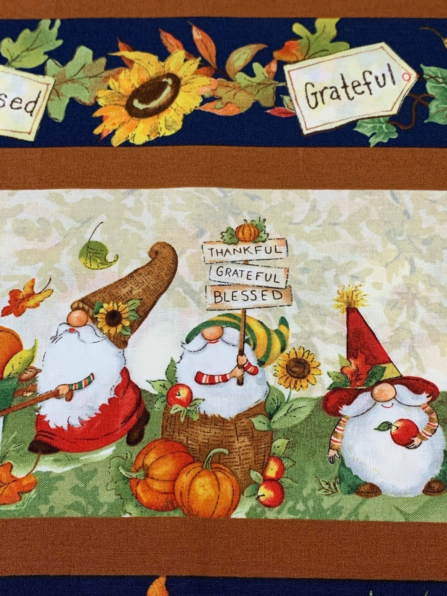 Gnome Repeating Stripe, Gnome-Kin Patch, Fall yardage, Susan Winget, Wilmington Prints