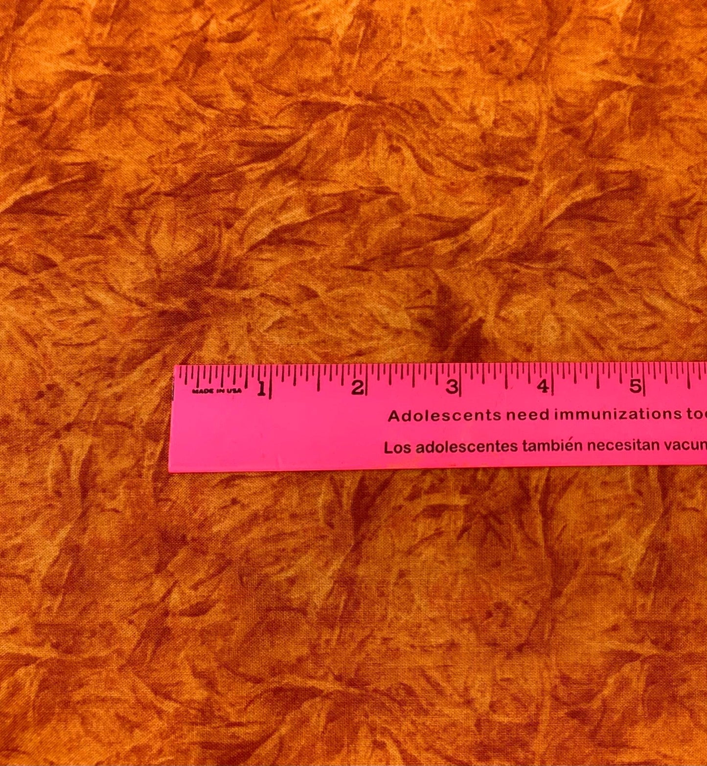 Orange Yardage, Garden Gate Roosters, Feather Texture-look, Wilmington Prints