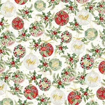 Christmas Floral Fabric Squares, Charm Pack, Joyful, Green, Red, P & B Textiles, 5 inch squares