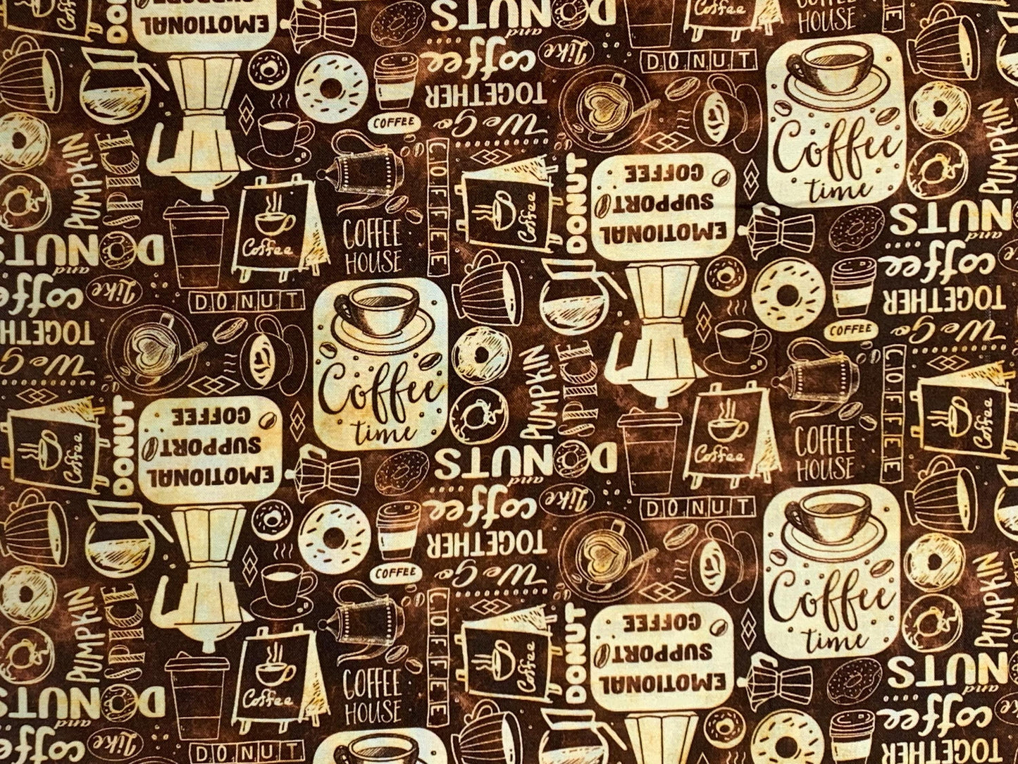 Coffee Fabric Yardage: Latte Art by 3 Wishes