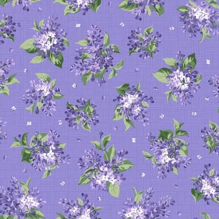 Floral Charm Pack, Lilac Lane, Purple, Green, Lavender, Maywood Studio, Charm Pack