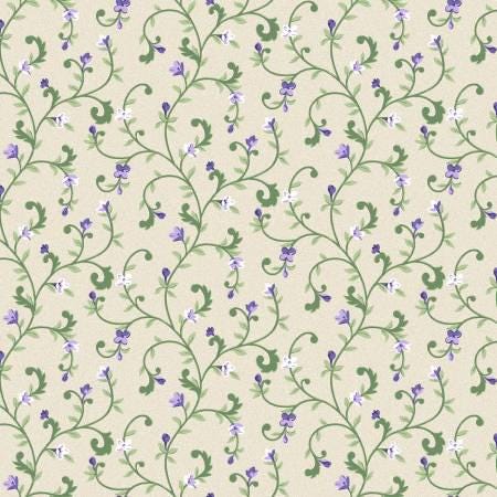 Purple Green Floral Layer Cake, Lilac Lane, Purple, Green, Maywood Studio, 10 inch squares