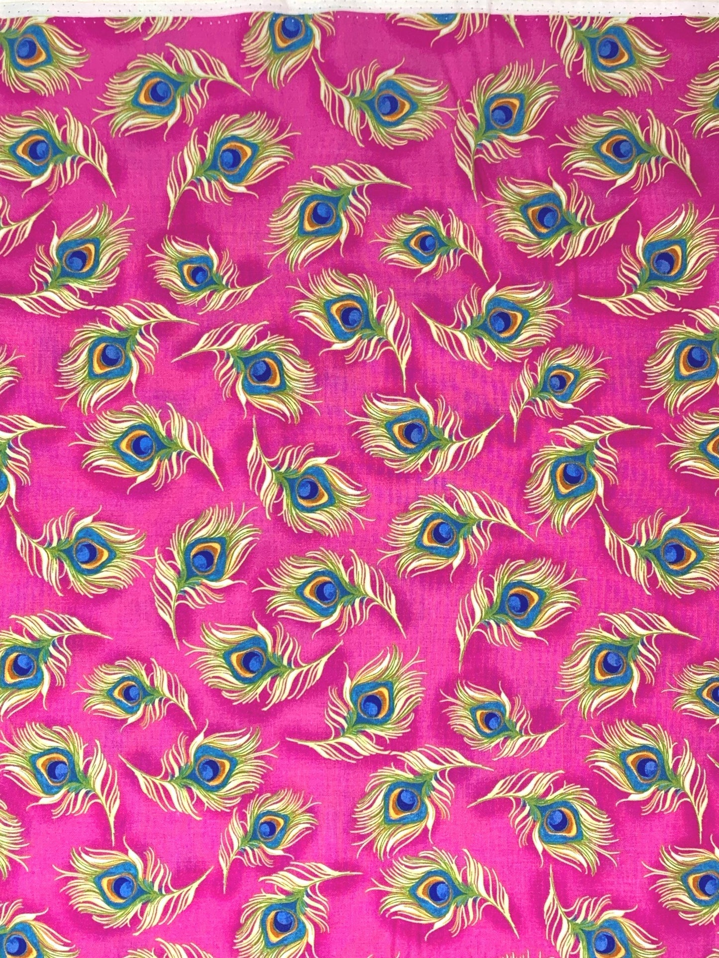 Peacock Yardage, Pretty Peacock on Cerise, Loralie Designs, Yardage, 692360B