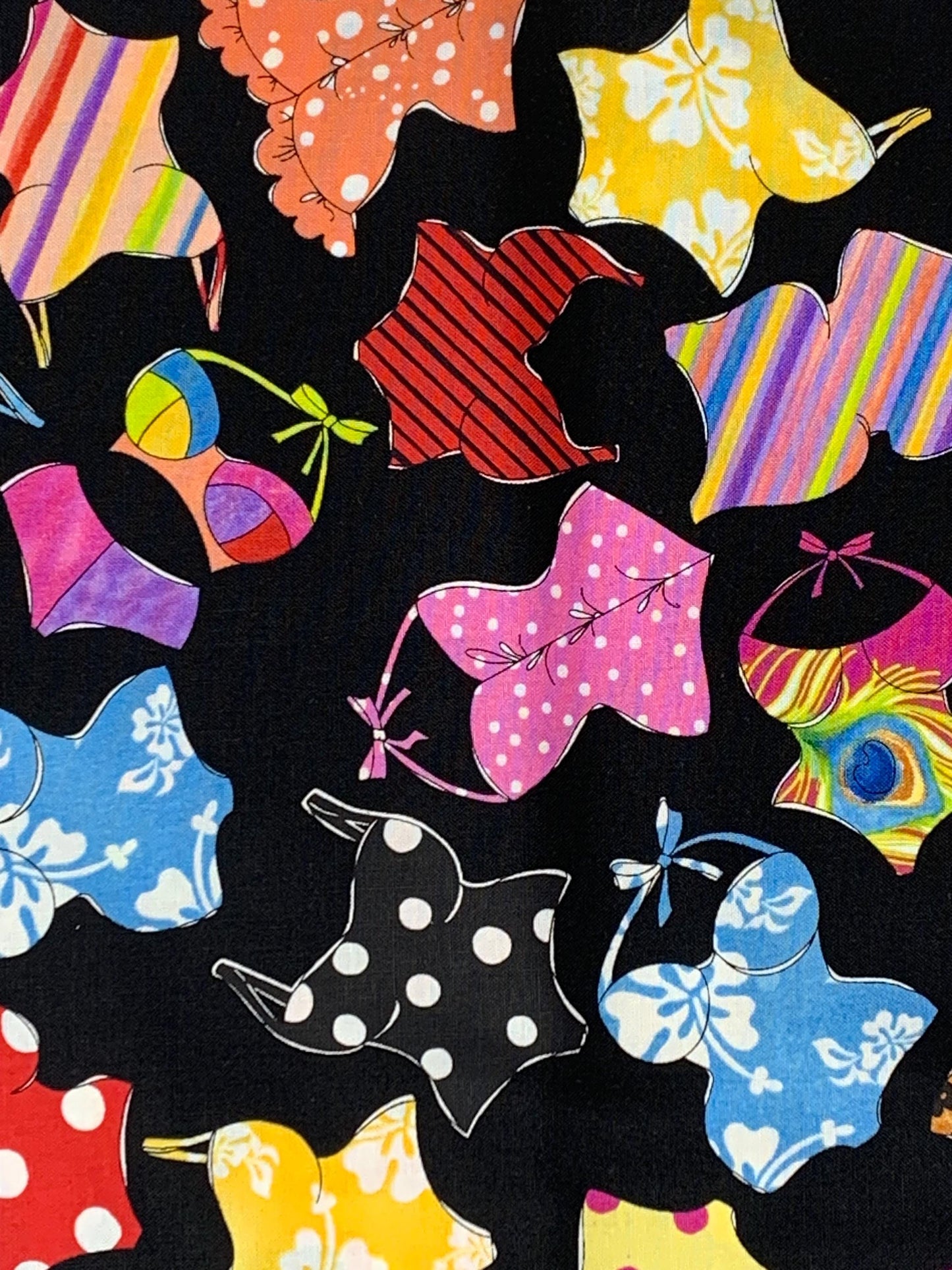 Bathing Suit Yardage, Assorted Suits on Black, Loralie Designs, Yardage, 692441