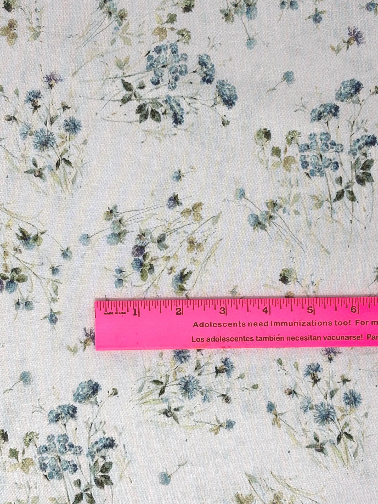 Lavender Floral Fabric Yardage: Au Naturel, Blue, Green, Tossed Floral, Wilmington Prints