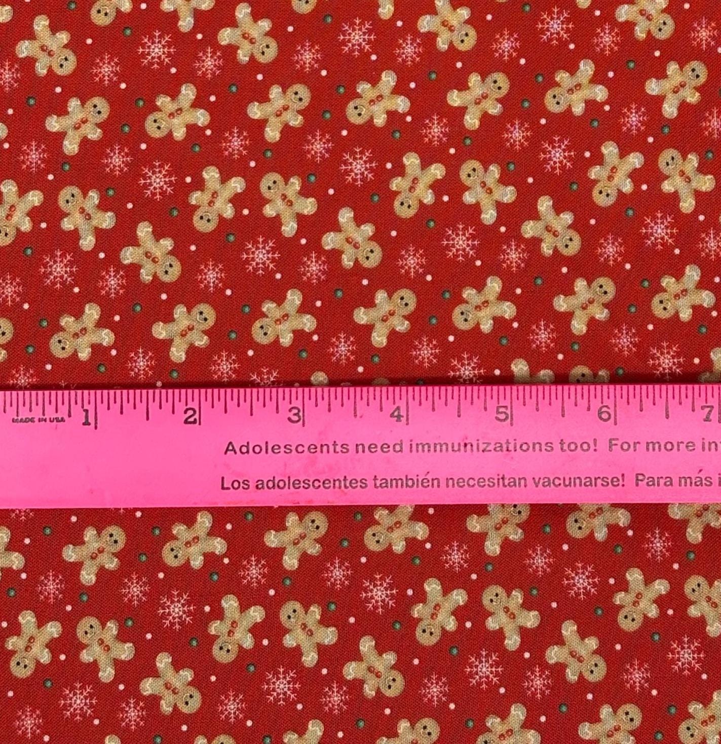 Christmas Fabric Yardage: Red Festive Gingerbread Fun, Very Merry Gingerbread, Beth Albert, 3 Wishes