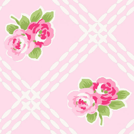 Floral Trellis Pink - Maisie'S Garden by Freckle and Lollie