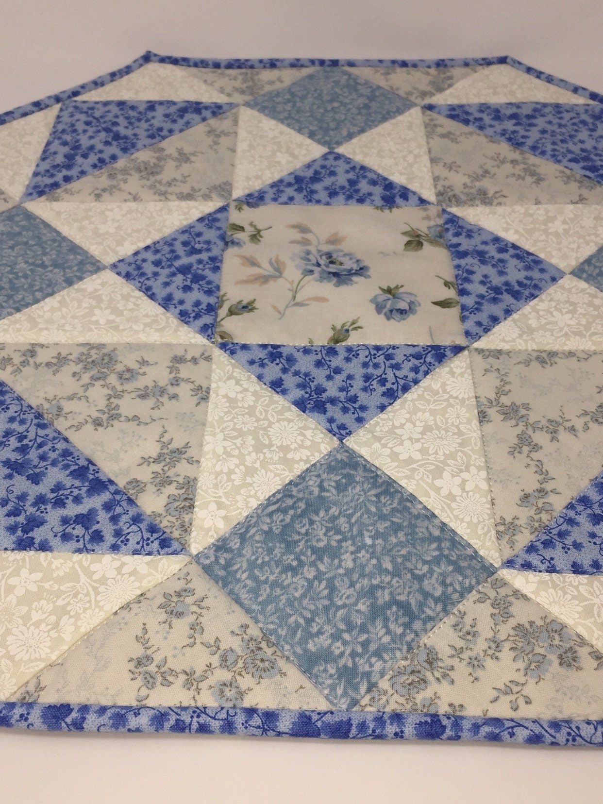 Blue Table Runner Shabby Chic