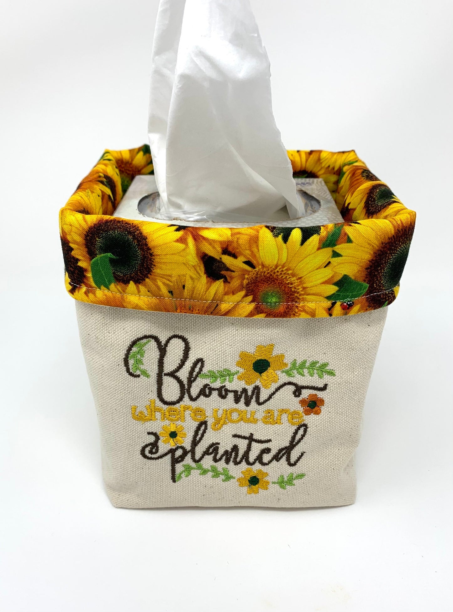 Easter Spring Fabric Bag, Baby Chick Basket, Spring Decor, Reusable, Tissue Box Holder, Floral, Handmade