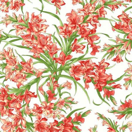 Sommersville - Floral Fat Quarter Bundle, Leaves, Stripes, Pink, White, Green, Maywood Studio, 24 Pieces, Precut Quilt Fabric