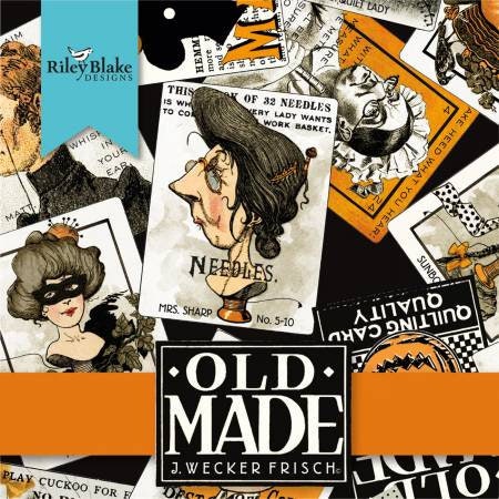 Orange, Black, Gray, Fabric Squares, Charm Pack, Old Maid, Old Made, Halloween, Cats, Bats, Riley Blake, 5 inches, 42 squares
