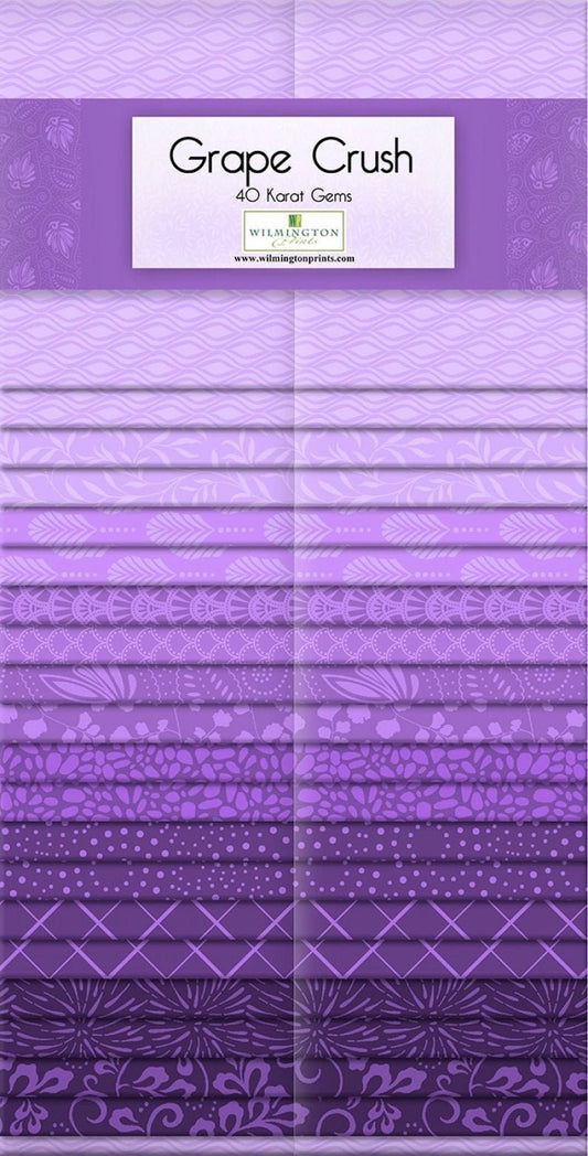 Grape Crush - Purple Fabric Strips, Wilmington Prints, 2.5 inch strips, Lavender, Lilac, 40 Strips Total