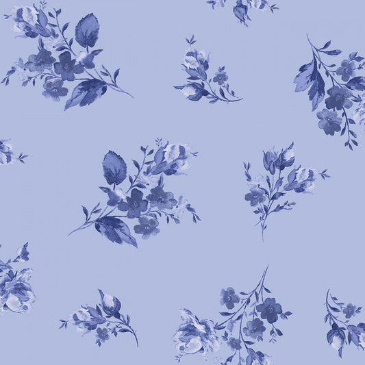 Blue Spaced Floral Yardage, Maywood Studio, Silver Jubilee, Fabric Yardage