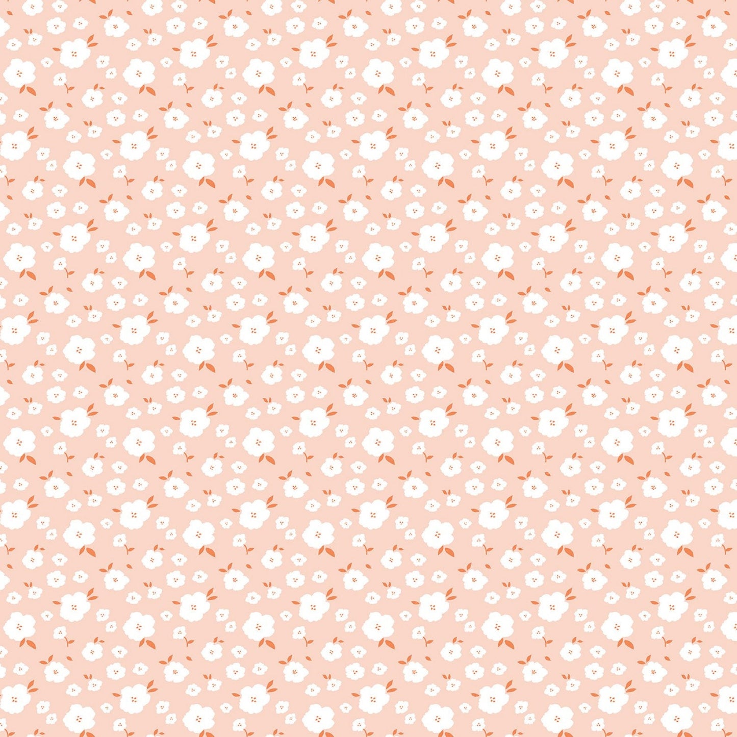 Hidden Cottage Blooms - Floral Fabric Yardage, Blush, Peach, White, Riley Blake, Cotton Yardage