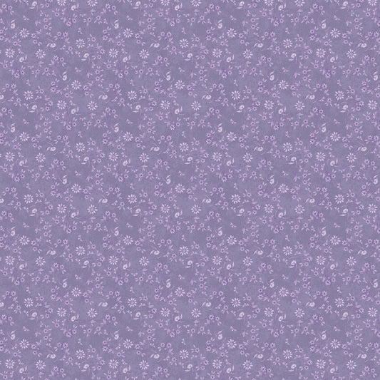 Purple Small Floral Fabric, Yardage, Lavender, The Art of Bee Keeping, Wilmington Prints