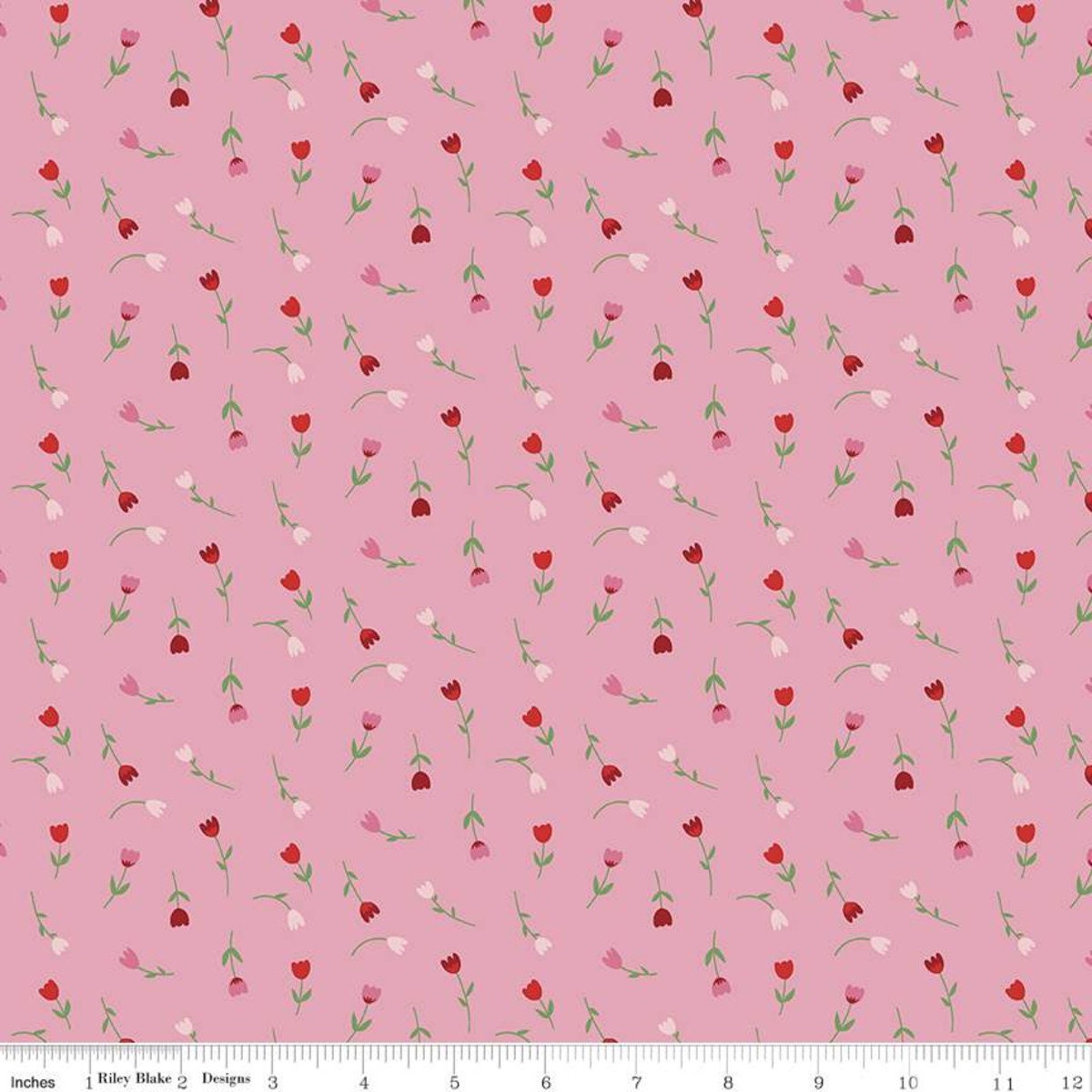 Falling in Love Tulips, - Pink Floral Yardage, Tulips, Pink, Riley Blake, Cotton Fabric Yardage