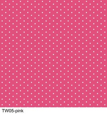 Barefoot Roses - Pink White Yardage, Polka Dot, Tanya Whelan, TW05-Pink