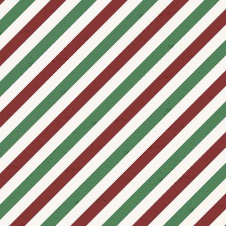 Multi Christmas Diagonal Stripe - Christmas Fabric, Red Green, Postcard Christmas, Clothworks, Cotton Yardage