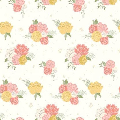 Daybreak - Floral Fat Quarter Bundle, Flowers, Pink, Blue, White, Riley Blake, 28 Pieces, Precut Quilt Fabric