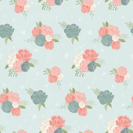 Daybreak - Floral Fat Quarter Bundle, Flowers, Pink, Blue, White, Riley Blake, 28 Pieces, Precut Quilt Fabric