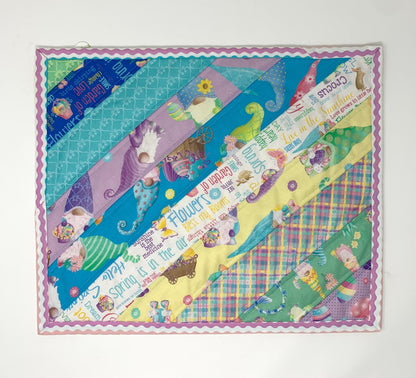 Easter Spring Placemats, Gnomes, Quilts, Set of 4, Easter Eggs, Blue, Yellow, Lavender, Purple