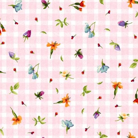 Pink Floral Yardage, Ditsy Small Flowers, Bloom On, Maywood Studio, Fabric Yardage