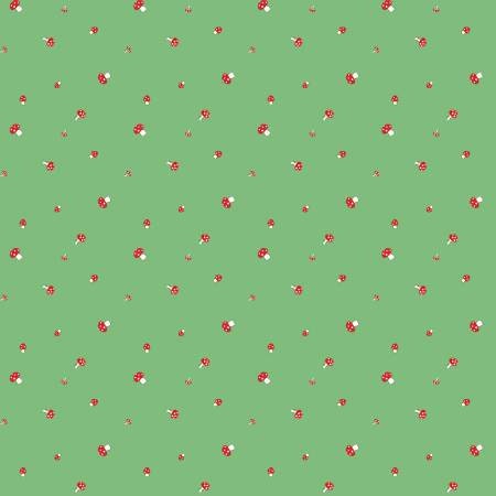 Mushrooms Christmas Green Red Yardage, Pixie Noel 2, Mushrooms, Riley Blake, Fabric Yardage