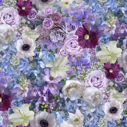 Purple Blue Fat Quarter Bundle, Floral Precuts, Love Letters Fat Quarter Bundle, 12 pieces, Timeless Treasures